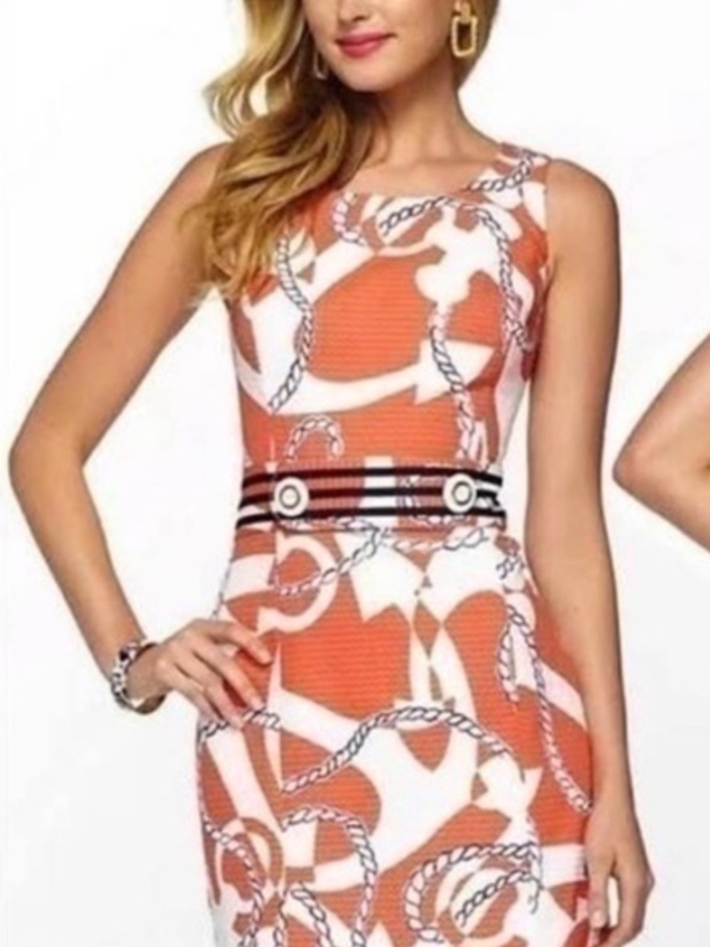 Lilly Pulitzer ❤️Nautical Rope Print Sleeveless Shift Dress - Red & White